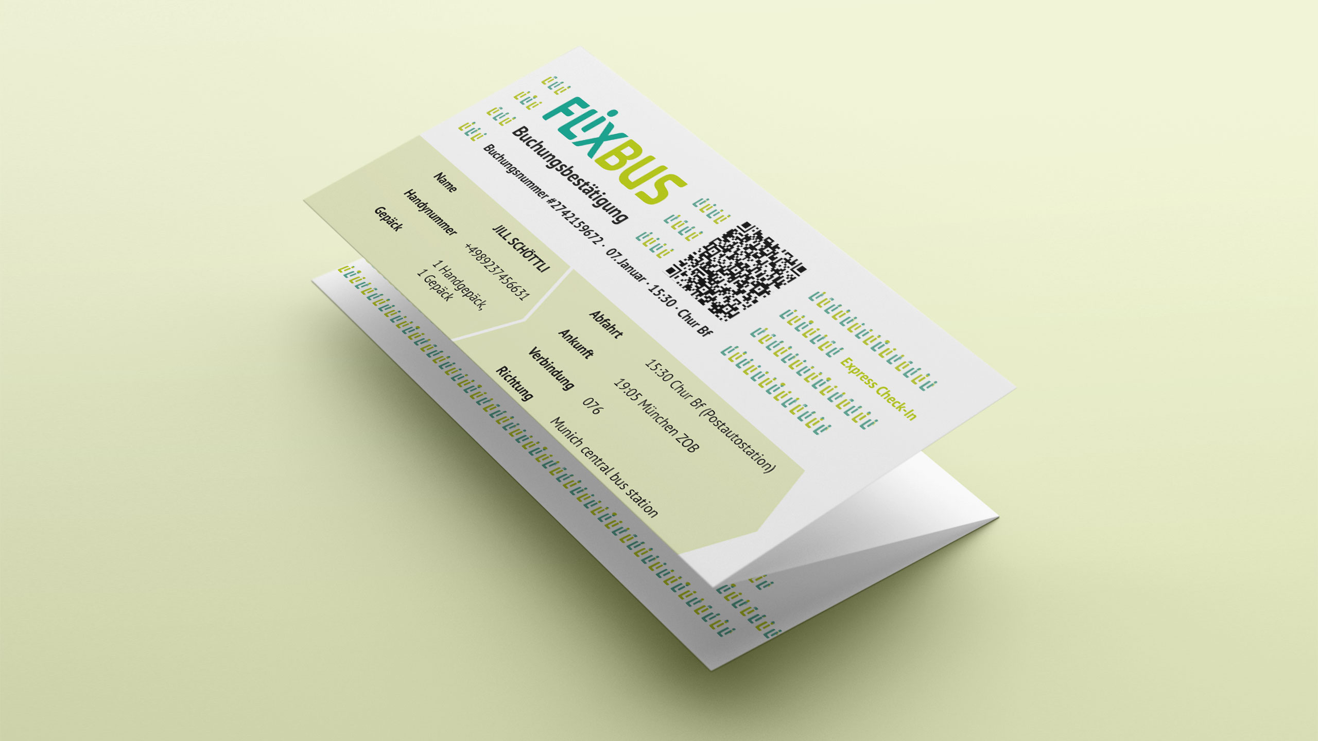 Flixbus Bus Carrier Ticket Design Branding Concept